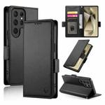 For Samsung Galaxy S25 Ultra 5G Side Buckle Magnetic Frosted Leather Phone Case(Black)