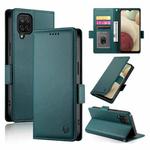 For Samsung Galaxy A12 5G / M12 Side Buckle Magnetic Frosted Leather Phone Case(Dark Green)