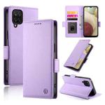 For Samsung Galaxy A12 5G / M12 Side Buckle Magnetic Frosted Leather Phone Case(Purple)