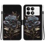 For Xiaomi Redmi K70 Pro / K70 Crystal Texture Colored Drawing Leather Phone Case(Black Rose)