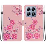 For Xiaomi 14T Crystal Texture Colored Drawing Leather Phone Case(Cherry Blossoms)