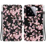 For Xiaomi 15 Crystal Texture Colored Drawing Leather Phone Case(Plum Bossom)
