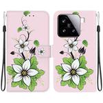 For Xiaomi 15 Crystal Texture Colored Drawing Leather Phone Case(Lily)