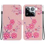 For Xiaomi 15 Pro Crystal Texture Colored Drawing Leather Phone Case(Cherry Blossoms)
