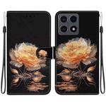For Xiaomi 15T 5G Crystal Texture Colored Drawing Leather Phone Case(Gold Peony)