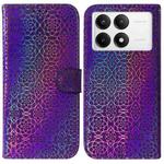 For Xiaomi Poco F6 Pro Colorful Magnetic Buckle Leather Phone Case(Purple)