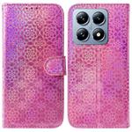 For Xiaomi 14T Colorful Magnetic Buckle Leather Phone Case(Pink)