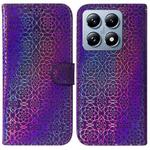 For Xiaomi 14T Pro Colorful Magnetic Buckle Leather Phone Case(Purple)