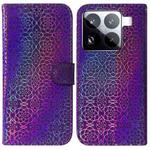 For Xiaomi 15 Pro Colorful Magnetic Buckle Leather Phone Case(Purple)