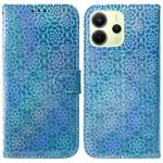 For Redmi Note 14 4G 163.25mm Colorful Magnetic Buckle Leather Phone Case(Blue)