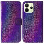 For Redmi Note 14 4G 163.25mm Colorful Magnetic Buckle Leather Phone Case(Purple)