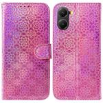 For Redmi Turbo 4 / Xiaomi Poco X7 Pro Colorful Magnetic Buckle Leather Phone Case(Pink)