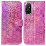 For Redmi A5 4G 171.7mm Colorful Magnetic Buckle Leather Phone Case(Pink)