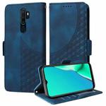For OPPO A11 / X A11 Embossed Rhombus Starry Leather Phone Case(Blue)