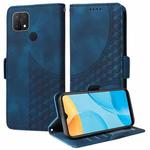 For OPPO A15 4G / A16K / A16E Embossed Rhombus Starry Leather Phone Case(Blue)