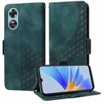 For OPPO A17 4G / A17K Embossed Rhombus Starry Leather Phone Case(Green)