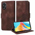 For OPPO A38 4G / A18 4G Embossed Rhombus Starry Leather Phone Case(Brown)