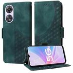 For OPPO A78 5G Global Embossed Rhombus Starry Leather Phone Case(Green)