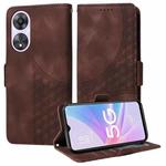 For OPPO A58X 5G Embossed Rhombus Starry Leather Phone Case(Brown)