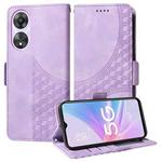 For OPPO A1X / A1 Energy Embossed Rhombus Starry Leather Phone Case(Purple)