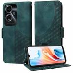 For OPPO A59 5G Embossed Rhombus Starry Leather Phone Case(Green)