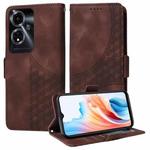 For OPPO A59 5G Embossed Rhombus Starry Leather Phone Case(Brown)