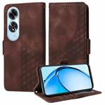 For OPPO A60 4G Global Embossed Rhombus Starry Leather Phone Case(Brown)