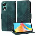 For OPPO A78 4G Embossed Rhombus Starry Leather Phone Case(Green)