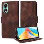 For OPPO A78 4G Embossed Rhombus Starry Leather Phone Case(Brown)