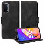For OPPO A74 5G / A54 5G Embossed Rhombus Starry Leather Phone Case(Black)