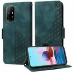 For OPPO A94 5G / F19 Pro+ 5G Embossed Rhombus Starry Leather Phone Case(Green)