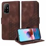 For OPPO A94 5G / F19 Pro+ 5G Embossed Rhombus Starry Leather Phone Case(Brown)