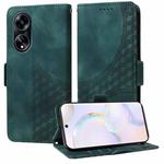 For OPPO A98 / F23 5G / A1 5G Embossed Rhombus Starry Leather Phone Case(Green)