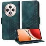 For OPPO Reno12 F 5G Global Embossed Rhombus Starry Leather Phone Case(Green)