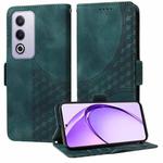 For OPPO A3 Pro 5G Global / India Embossed Rhombus Starry Leather Phone Case(Green)