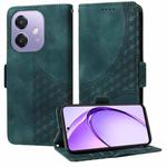 For OPPO A3x 4G / A3x 5G India Embossed Rhombus Starry Leather Phone Case(Green)