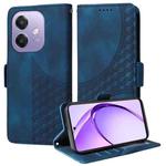 For OPPO A3x 4G / A3x 5G India Embossed Rhombus Starry Leather Phone Case(Blue)