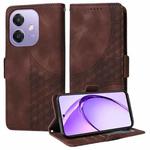 For OPPO A3x 4G / A3x 5G India Embossed Rhombus Starry Leather Phone Case(Brown)