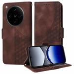 For OPPO Find X8 Pro Embossed Rhombus Starry Leather Phone Case(Brown)
