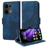 For OPPO Reno13  / Reno14 Global Embossed Rhombus Starry Leather Phone Case(Blue)