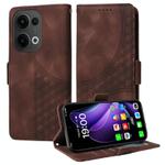 For OPPO Reno13 Global Embossed Rhombus Starry Leather Phone Case(Brown)
