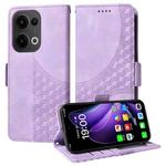 For OPPO Reno13 Global Embossed Rhombus Starry Leather Phone Case(Purple)