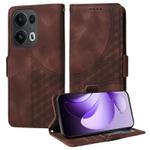 For OPPO Reno13 Pro Global Embossed Rhombus Starry Leather Phone Case(Brown)
