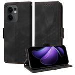 For OPPO Reno13 F 4G / 5G Embossed Rhombus Starry Leather Phone Case(Black)