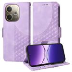 For OPPO A5 Pro 5G Global Embossed Rhombus Starry Leather Phone Case(Purple)