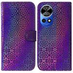 For Huawei nova 12 Pro Colorful Magnetic Buckle Leather Phone Case(Purple)