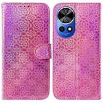 For Huawei nova 12 Pro Colorful Magnetic Buckle Leather Phone Case(Pink)