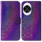 For Huawei nova 14 Colorful Magnetic Buckle Leather Phone Case(Purple)