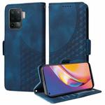 For OPPO Reno5 F / Lite Embossed Rhombus Starry Leather Phone Case(Blue)