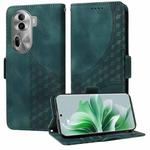 For OPPO Reno11 Pro 5G Global Embossed Rhombus Starry Leather Phone Case(Green)